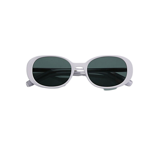 Clarges White Oval Sunglasses