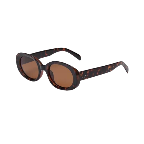 Avery Tortoiseshell Oval Premium Sunglasses