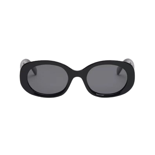 Abbeville Black Oval Premium Sunglasses